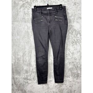Madewell Black Skinny Skinny Jeans Womens 28 Y2K Zip Pocket Stretch Denim Pants‎